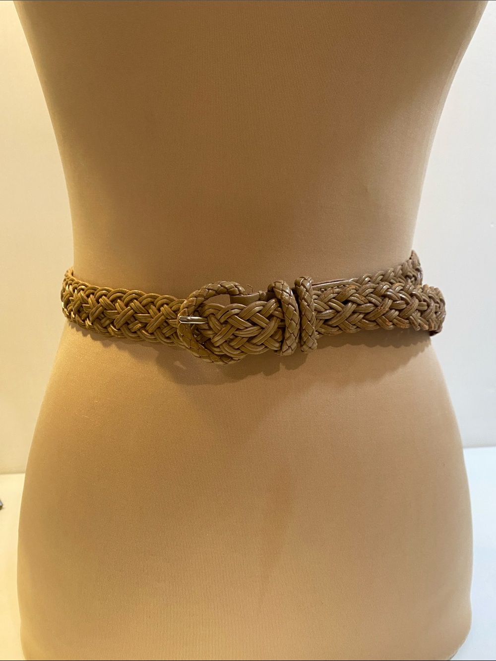 Talbots  Braided Genuinr Leather Belt in Tan Sz M
